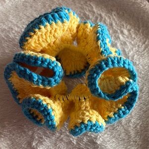 Blue and Yellow Scrunchie